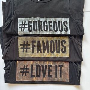 Vera Moda Bundle of 3 Sleeveless Tees Tops Black #Love It #Famous #Gorgeous Sz M